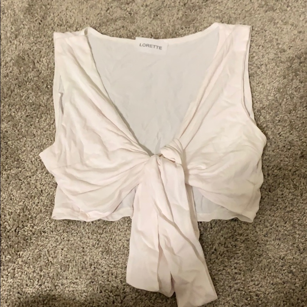 Crop tie front top